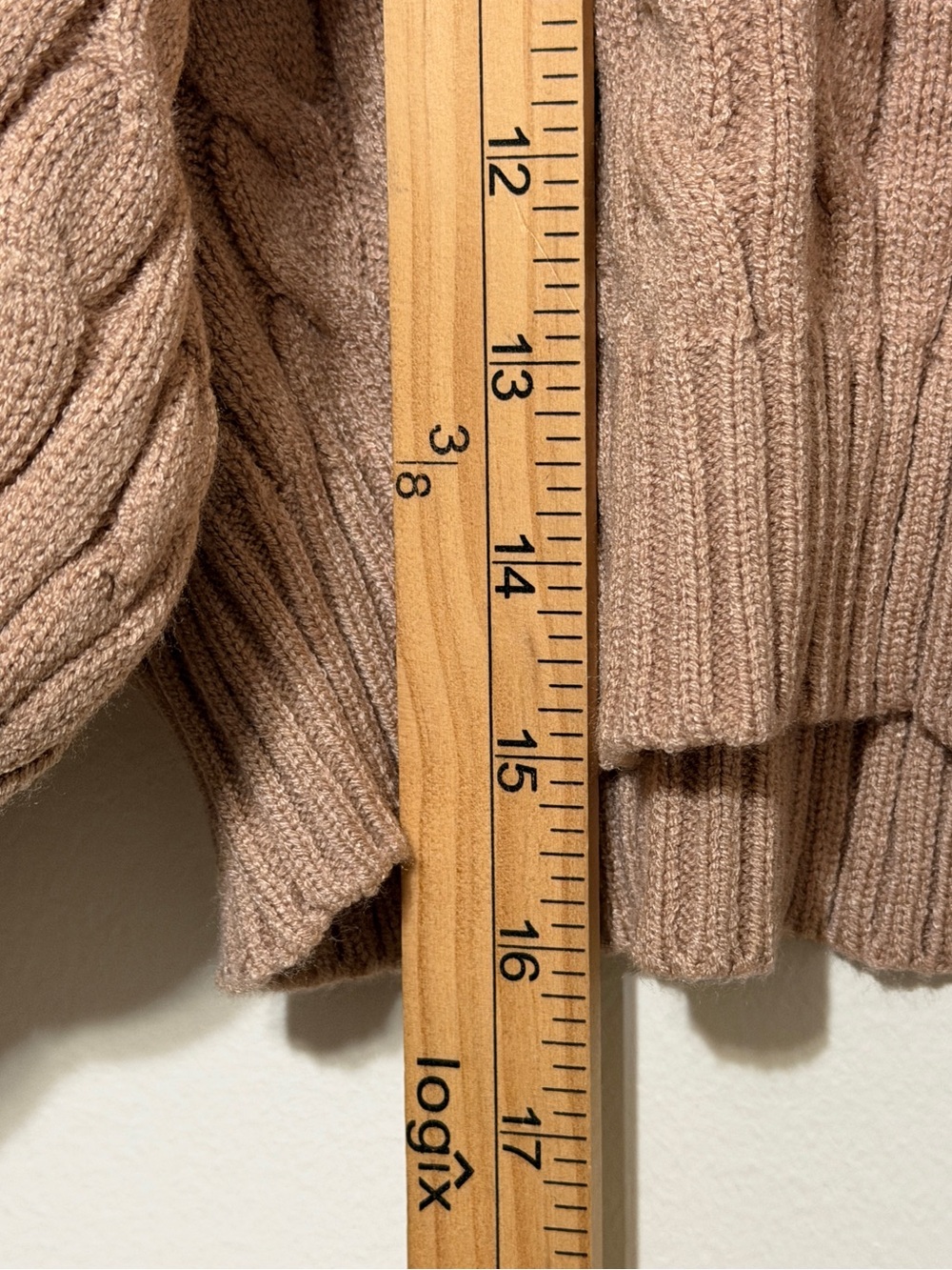 Altar’d State Cable-knit cropped crew-neck sweater size medium tan brown - Picture 8 of 8